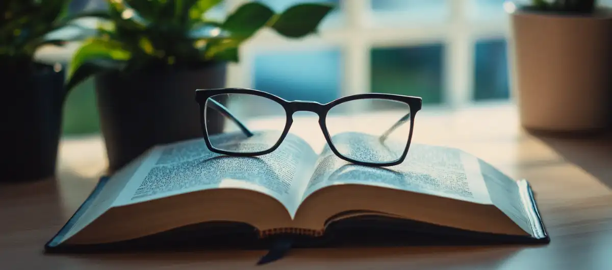 Código Penal abierto sobre un escritorio junto a unas gafas de lectura